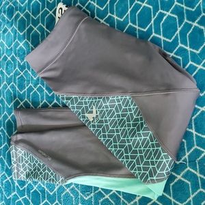 Mission Activewear Grey and Teal Leggings